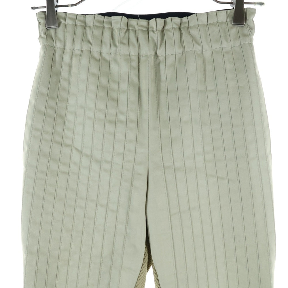 Sacai(サカイ) 23SS ウエストマーク ニットドッキング フレアパンツ カーキ レディース 23-06603