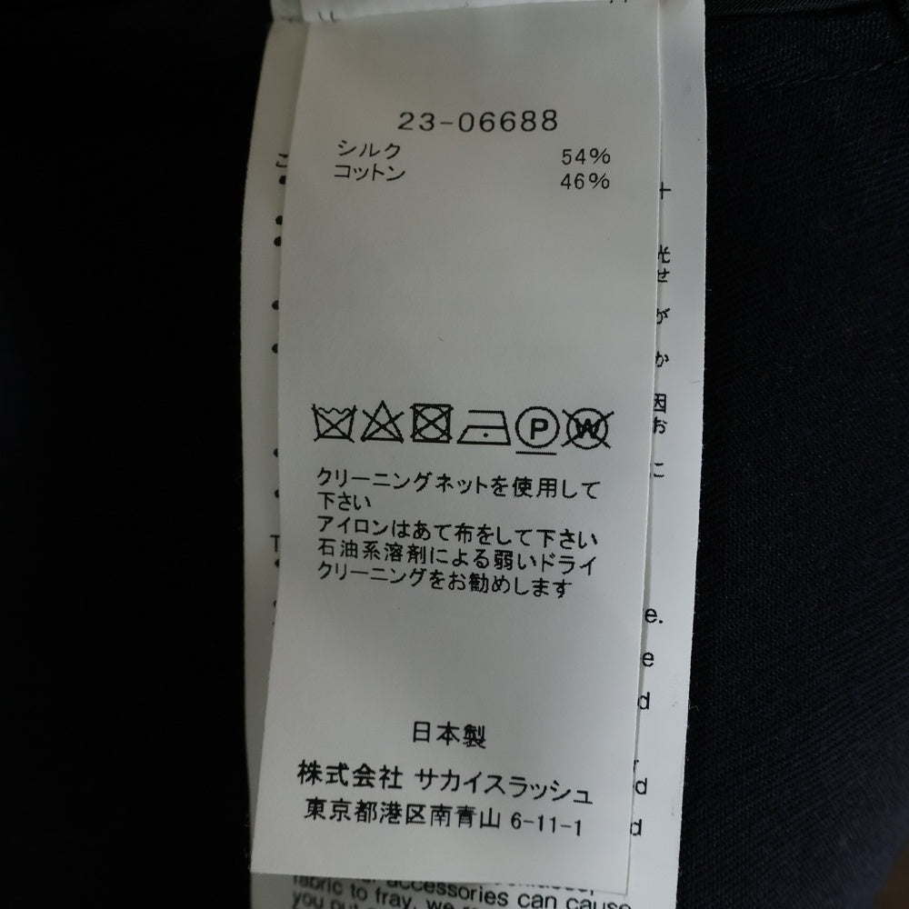 Sacai(サカイ) 23SS ダブルフェイス 5ボタン ショートレングス 長袖シャツ ブラック レディース 23-06688