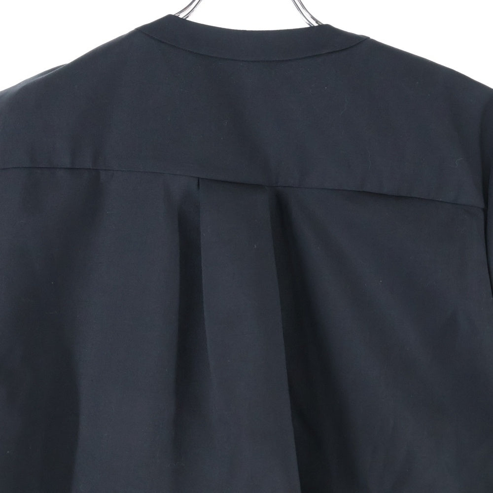 Sacai(サカイ) 23SS SUITING PULLOVER スーチング プルオーバー ドッキング 胸ポケット ショルダージップ 半袖Tシャツ ブラック レディース 23-06904