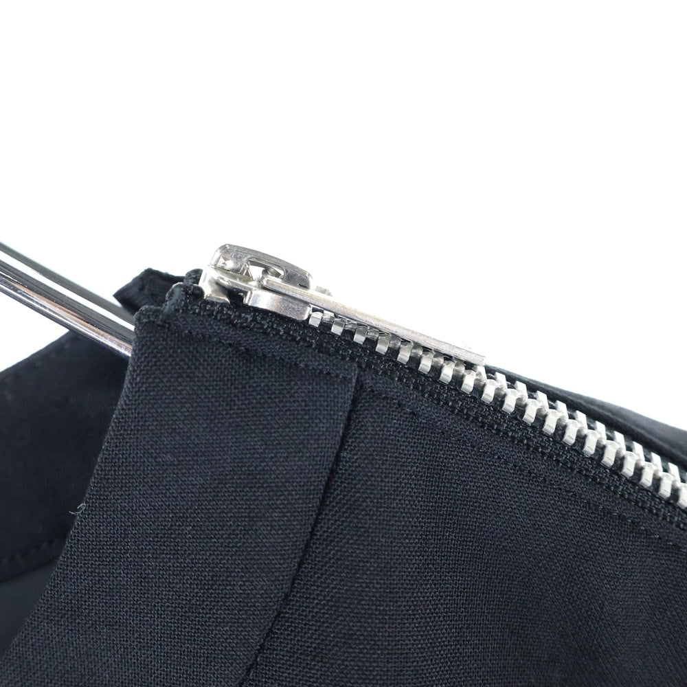 Sacai(サカイ) 23SS SUITING PULLOVER スーチング プルオーバー ドッキング 胸ポケット ショルダージップ 半袖Tシャツ ブラック レディース 23-06904