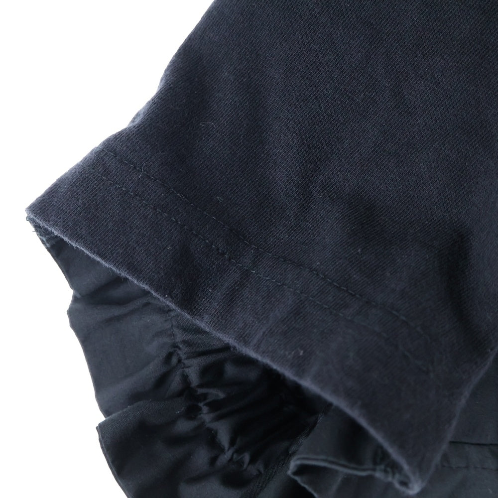 Sacai(サカイ) ドッキング 胸ポケット バックボタン カットソー 半袖Tシャツ ブラック レディース SCW-022