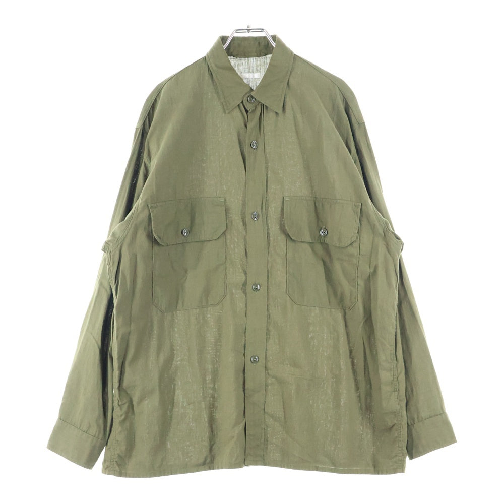 COMOLI(コモリ) 21SS ベタシャン CPO コットン 長袖シャツ カーキ T01-02011