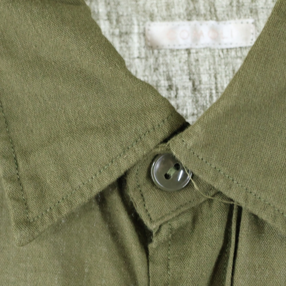 COMOLI(コモリ) 21SS ベタシャン CPO コットン 長袖シャツ カーキ T01-02011