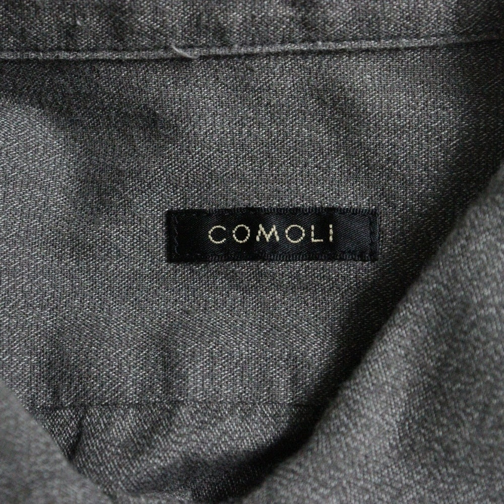 COMOLI(コモリ) 20AW ヨリ杢 オープンカラー 長袖シャツ グレー S03-02005