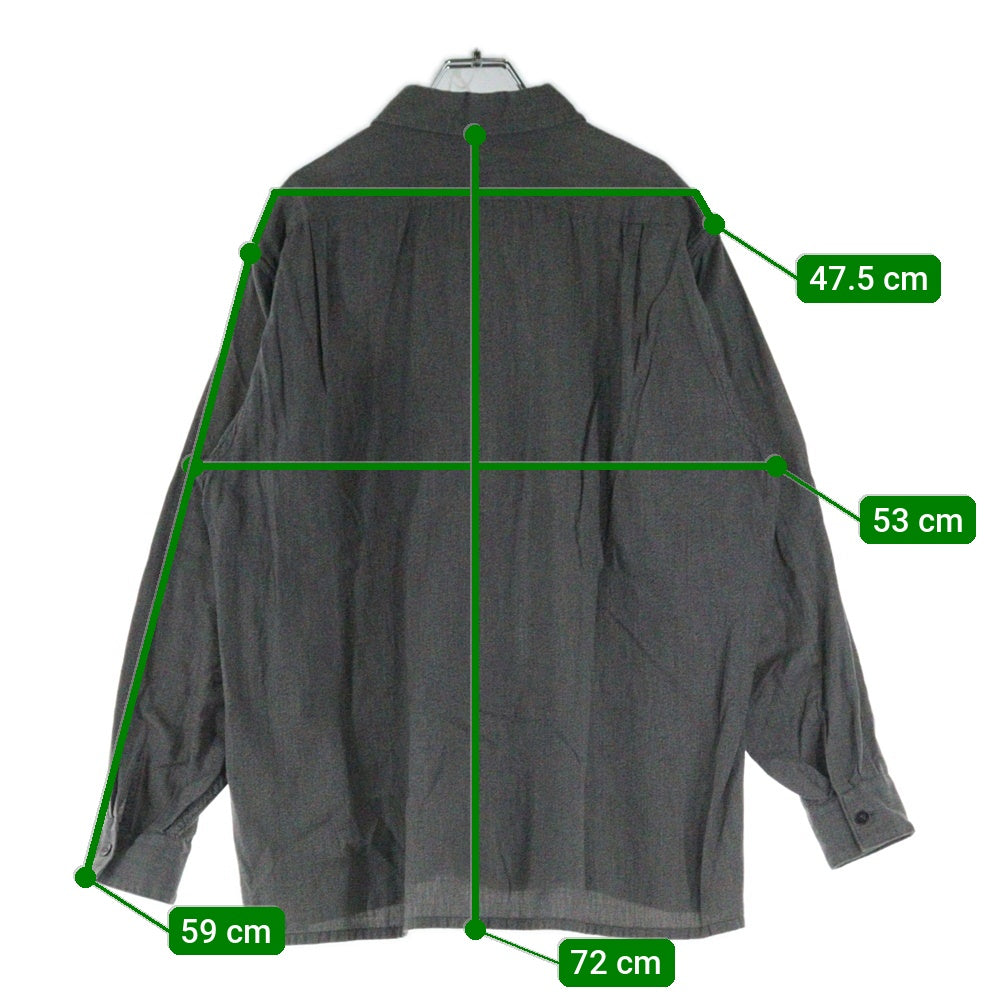 COMOLI(コモリ) 20AW ヨリ杢 オープンカラー 長袖シャツ グレー S03-02005