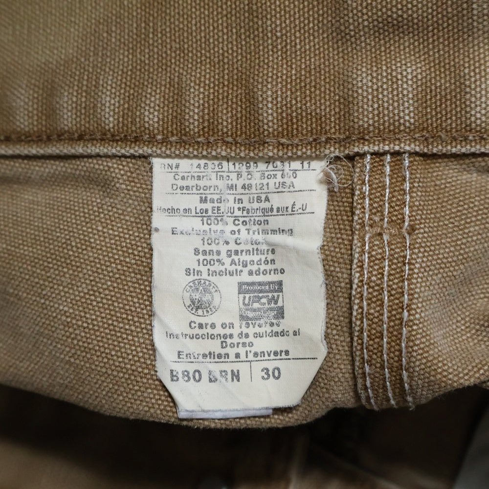 CARHARTT(カーハート) 90S VINTAGE ヴィンテージ ダック地 ダブルニー ペインターショーツ ハーフパンツ ブラウン B80 BRN