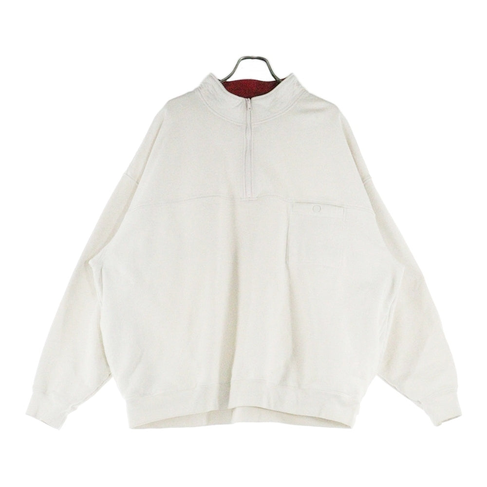 SUPREME(シュプリーム) 22AW Washed Half Zip Pullover ウォッシュド ハーフジップ プルオーバースウェットトレーナー アイボリー/レッド