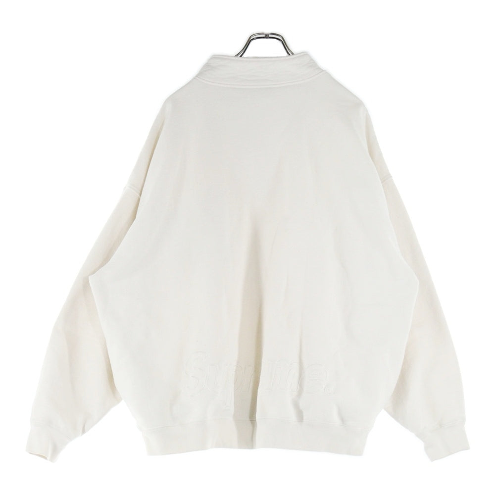 SUPREME(シュプリーム) 22AW Washed Half Zip Pullover ウォッシュド ハーフジップ プルオーバースウェットトレーナー アイボリー/レッド