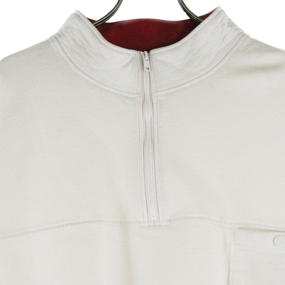 SUPREME(シュプリーム) 22AW Washed Half Zip Pullover ウォッシュド ハーフジップ プルオーバースウェットトレーナー アイボリー/レッド