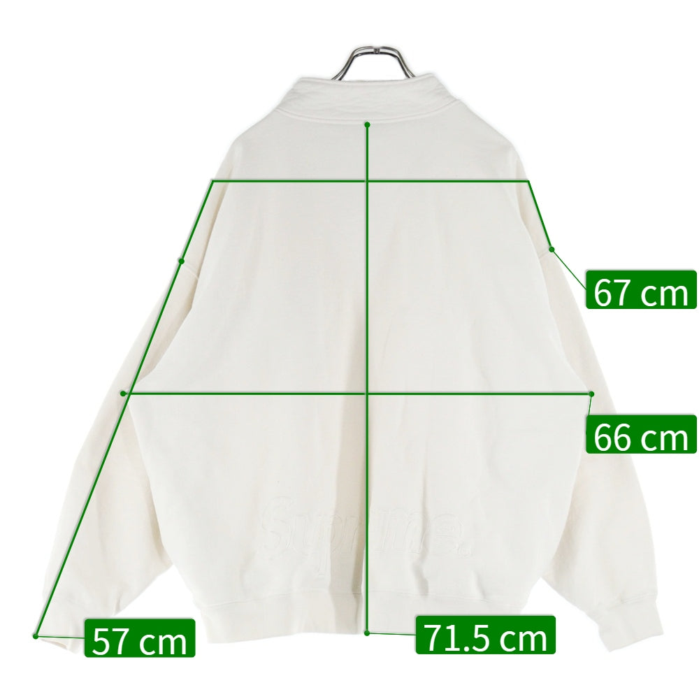 SUPREME(シュプリーム) 22AW Washed Half Zip Pullover ウォッシュド ハーフジップ プルオーバースウェットトレーナー アイボリー/レッド