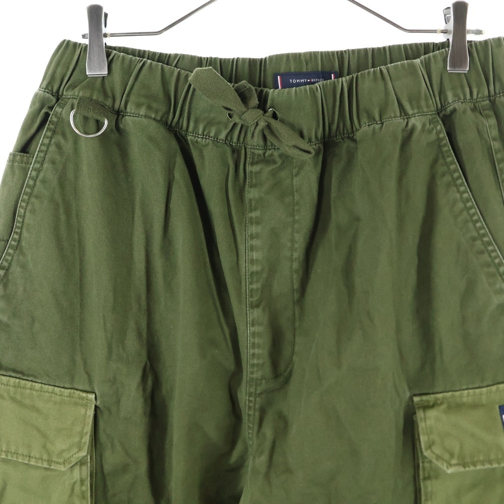 TOMMY HILFIGER(トミーヒルフィガー) ロゴパッチ コットン トラック カーゴパンツ カーキ MW36227