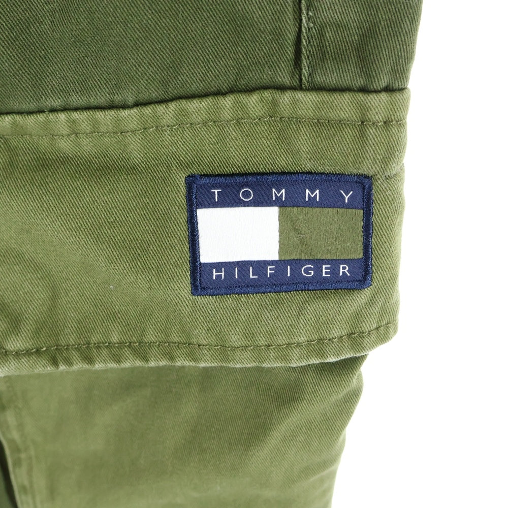 TOMMY HILFIGER(トミーヒルフィガー) ロゴパッチ コットン トラック カーゴパンツ カーキ MW36227