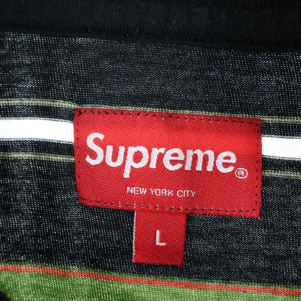 SUPREME(シュプリーム) 23SS Multi Stripe Polo マルチストライプ ロゴエンブロイダリー 半袖ポロシャツ カットソー マルチカラー