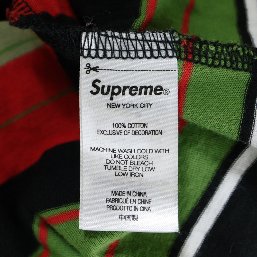 SUPREME(シュプリーム) 23SS Multi Stripe Polo マルチストライプ ロゴエンブロイダリー 半袖ポロシャツ カットソー マルチカラー