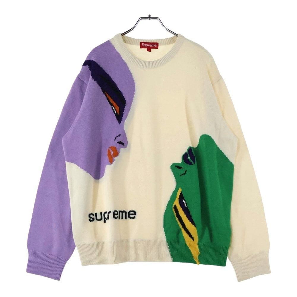 SUPREME(シュプリーム) 21AW Faces Sweater フェイスジャガード クルーネックニット セーター マルチカラー