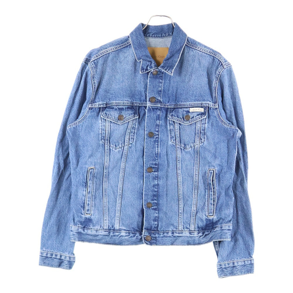 Calvin Klein(カルバンクライン) LOGO DENIM JACKET ロゴパッチ デニム トラッカージャケット インディゴ 40TM715