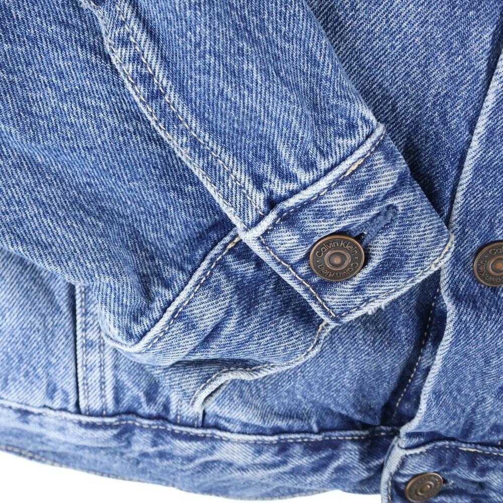 Calvin Klein(カルバンクライン) LOGO DENIM JACKET ロゴパッチ デニム トラッカージャケット インディゴ 40TM715