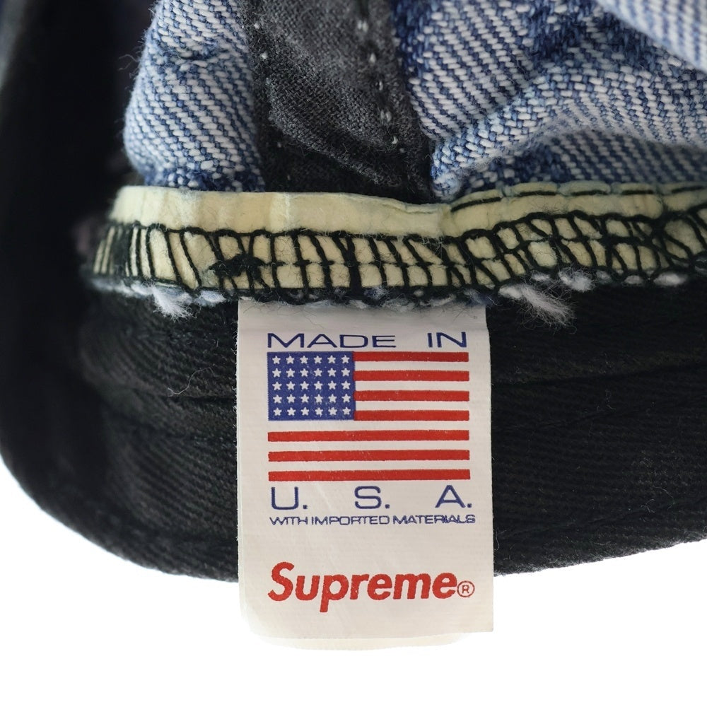 SUPREME(シュプリーム) 22AW Multi Type Jacquard Denim 6-Panel マルチタイプジャガード ロゴ総柄 6パネル デニム キャップ 帽子 インディゴブルー