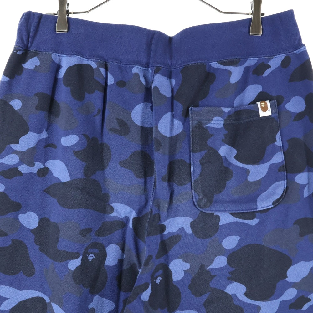A BATHING APE(アベイシングエイプ) COLOR CAMO SHARK AWEAT PANTS カモ総柄 シャーク スウェットパンツ ブルー 001PTI301008M