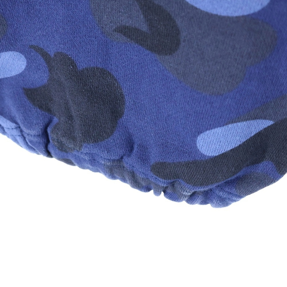 A BATHING APE(アベイシングエイプ) COLOR CAMO SHARK AWEAT PANTS カモ総柄 シャーク スウェットパンツ ブルー 001PTI301008M