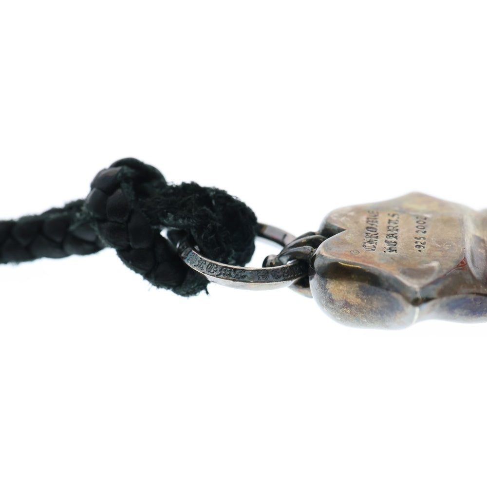 CHROME HEARTS(クロムハーツ) LIPS TONGUE CHARM リップアンドタンチャーム レザーブレイド ネックレス シルバー/ブラック