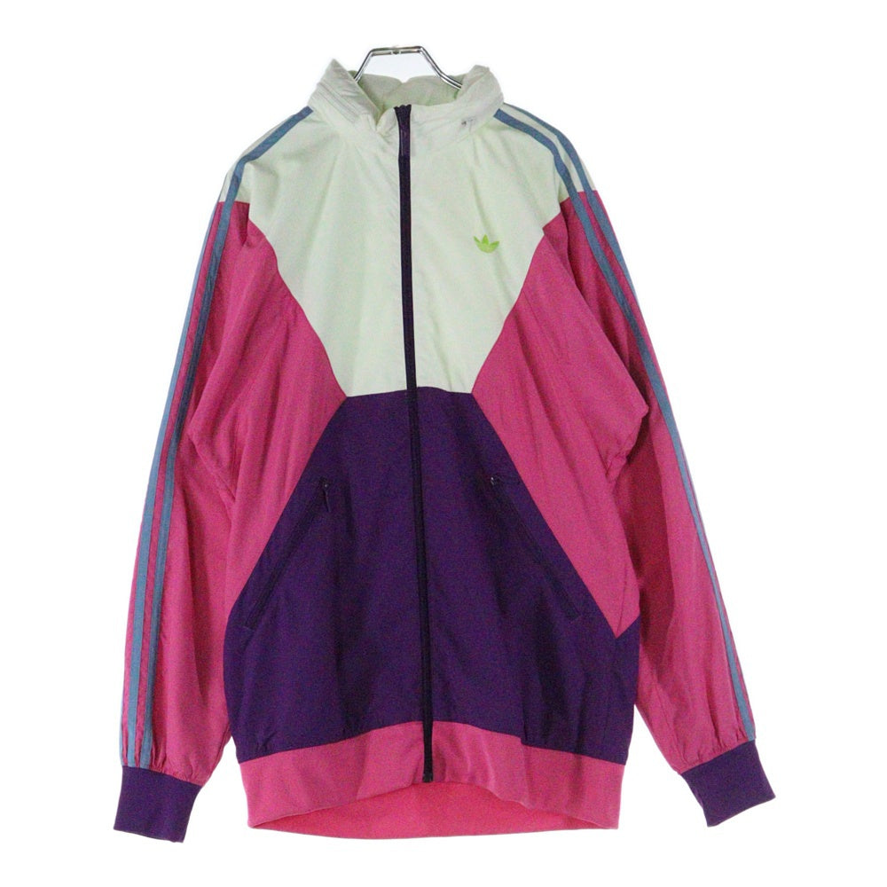 adidas(アディダス) AWV002 切り替え ジップアップ ナイロントラックジャケット ピンク/パープル/ホワイト