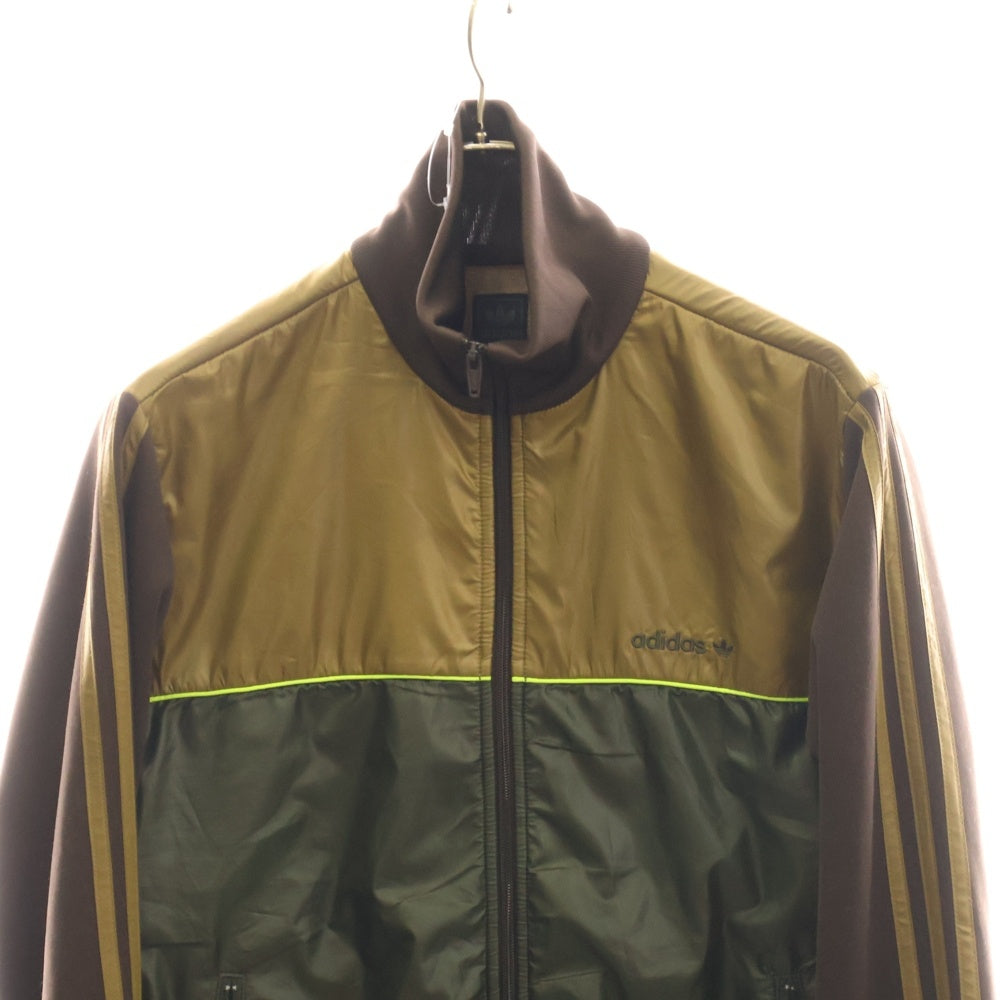 adidas(アディダス) AK9001 ナイロン切り替え トラックジャケット ブラウン/グリーン