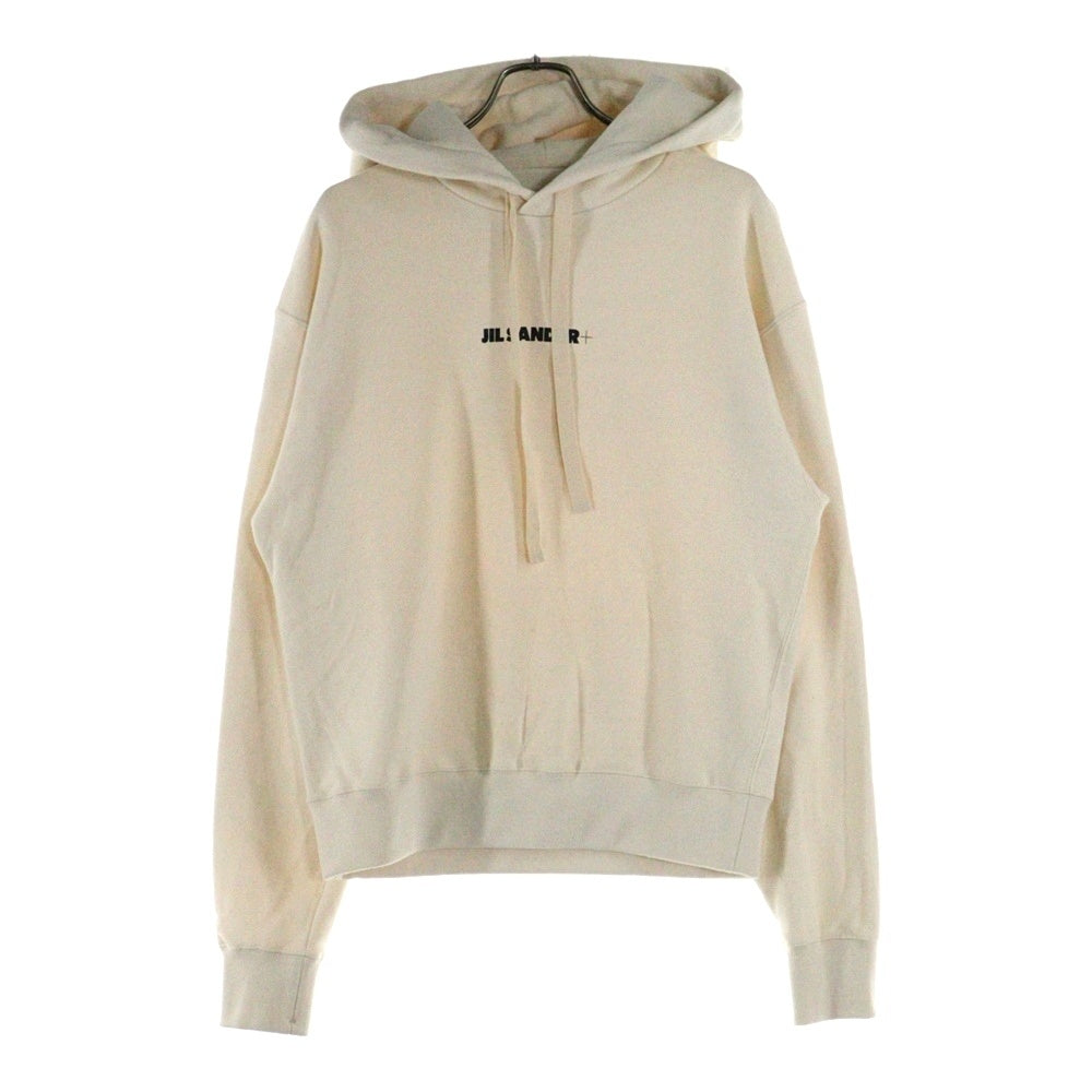 JIL SANDER +(ジルサンダープラス) 23AW イタリア製 ロゴプリント コットン スウェット プルオーバーパーカー アイボリー J40GU0002 J20010