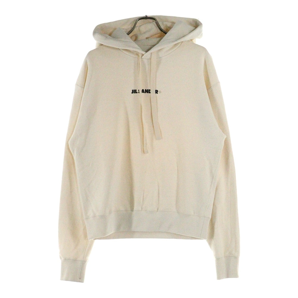 JIL SANDER +(ジルサンダープラス) 23AW イタリア製 ロゴプリント コットン スウェット プルオーバーパーカー アイボリー J40GU0002 J20010