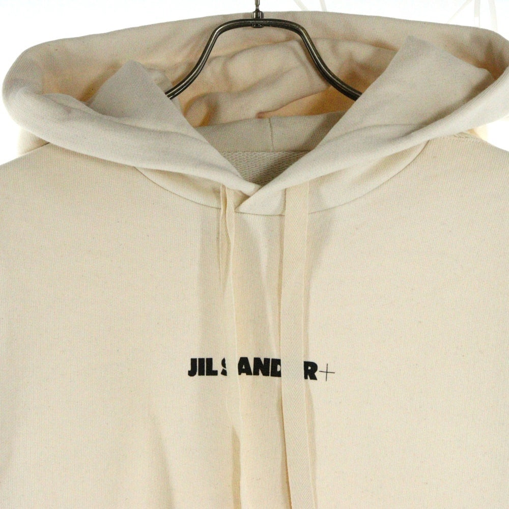 JIL SANDER +(ジルサンダープラス) 23AW イタリア製 ロゴプリント コットン スウェット プルオーバーパーカー アイボリー J40GU0002 J20010