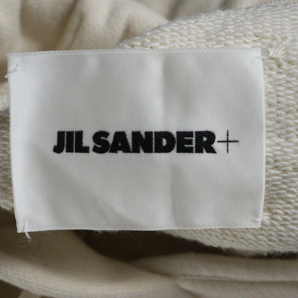 JIL SANDER +(ジルサンダープラス) 23AW イタリア製 ロゴプリント コットン スウェット プルオーバーパーカー アイボリー J40GU0002 J20010