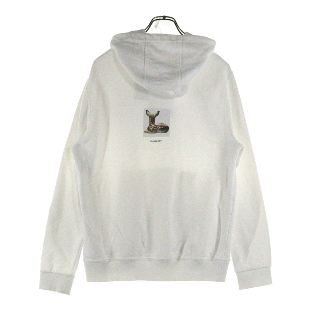 BURBERRY(バーバリー) 19AW バンビフォトプリント コットンスウェット プルオーバーパーカー ホワイト 8022375