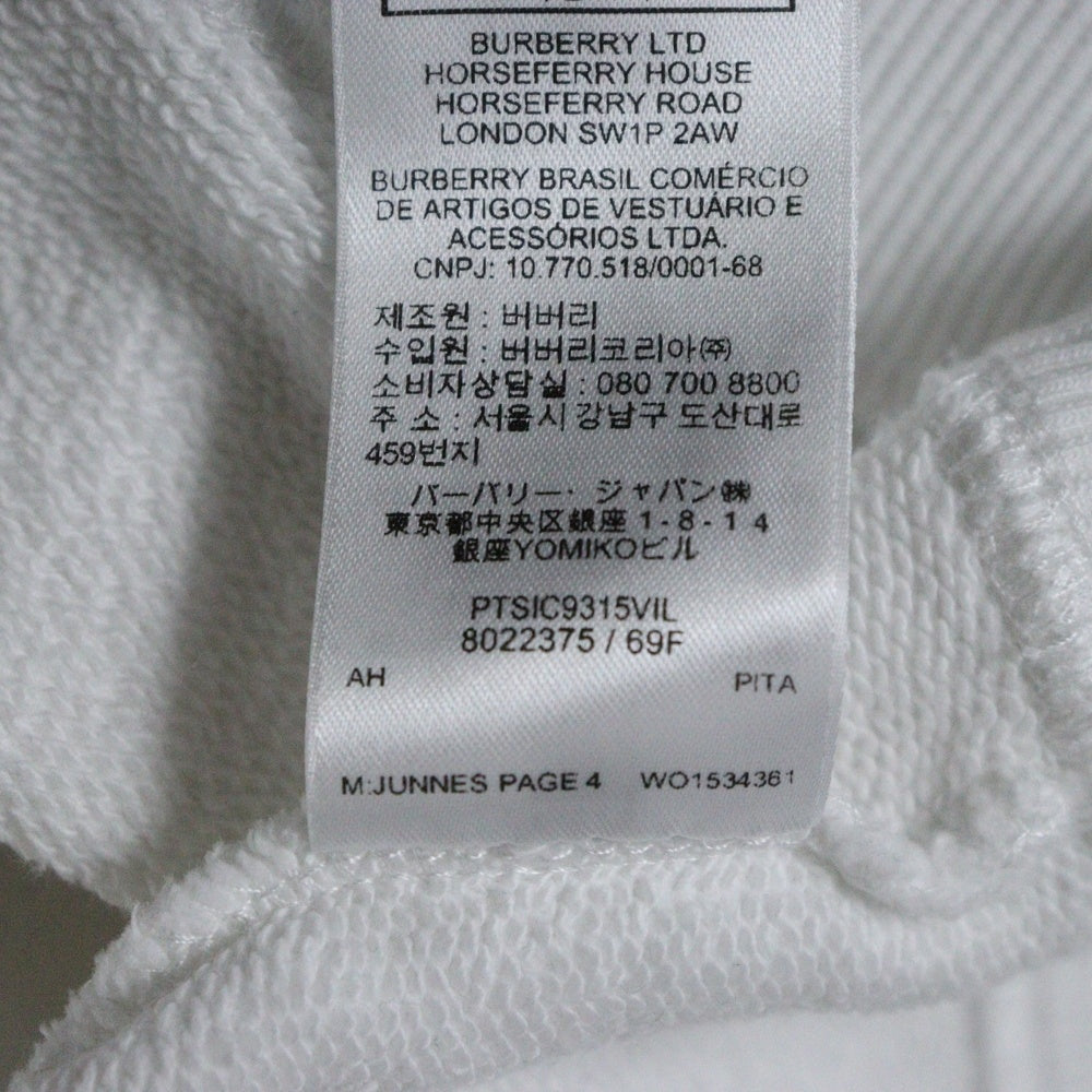 BURBERRY(バーバリー) 19AW バンビフォトプリント コットンスウェット プルオーバーパーカー ホワイト 8022375