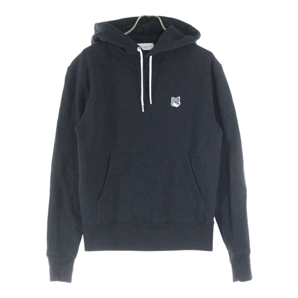 MAISON KITSUNE(メゾンキツネ) GREY FOX HEAD PATCH CLASSIC HOODIE グレーフォックスヘッドパッチ クラシック スウェット プルオーバーパーカー ブラック GU00335KM0002