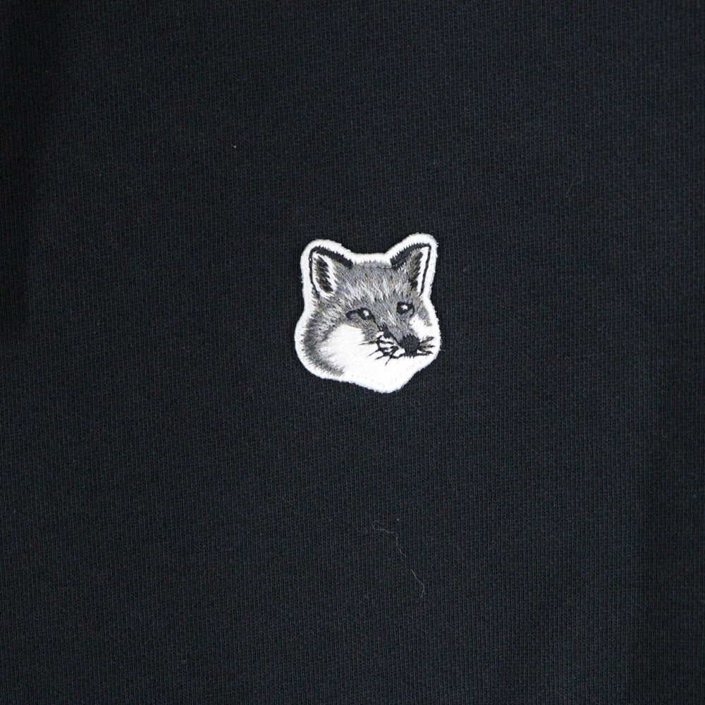 MAISON KITSUNE(メゾンキツネ) GREY FOX HEAD PATCH CLASSIC HOODIE グレーフォックスヘッドパッチ クラシック スウェット プルオーバーパーカー ブラック GU00335KM0002