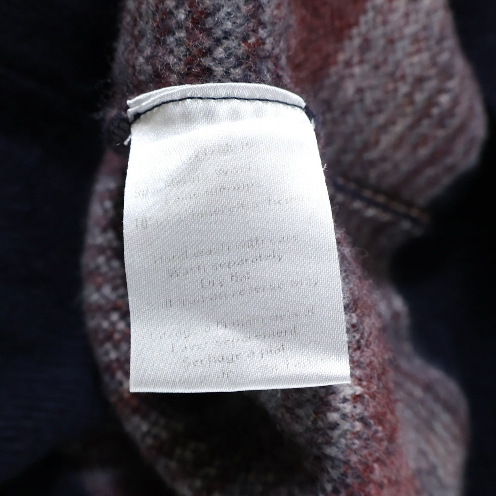 MAISON KITSUNE(メゾンキツネ) 17AW イタリア製 ボーダースター クルーネック カシミア混 ウールニット セーター ネイビー FW17M616