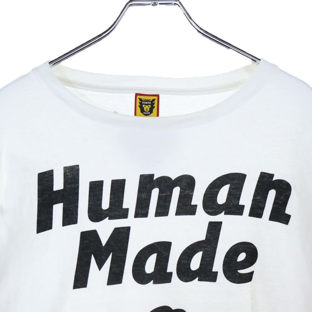 HUMAN MADE(ヒューマンメイド) GRAPHIC T-SHIRT DRYALLS ダックプリント クルーネック コットン 長袖Tシャツ カットソー ホワイト HM23CS015