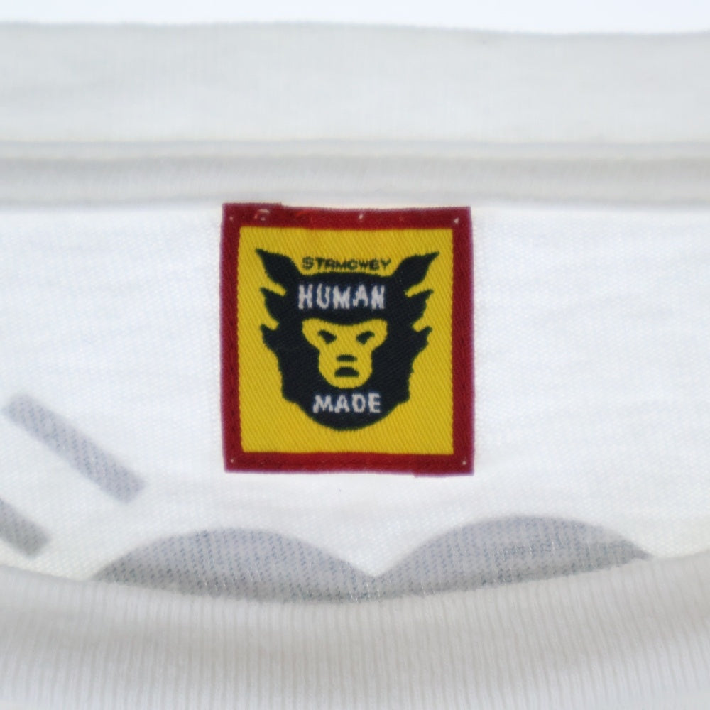 HUMAN MADE(ヒューマンメイド) GRAPHIC T-SHIRT DRYALLS ダックプリント クルーネック コットン 長袖Tシャツ カットソー ホワイト HM23CS015