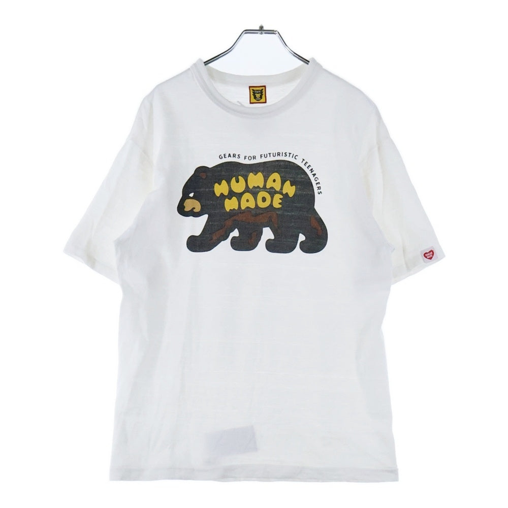 HUMAN MADE(ヒューマンメイド) GRAPHIC T-SHIRT 11 ベアープリント クルーネック コットン 半袖Tシャツ カットソー ホワイト HM25TE011