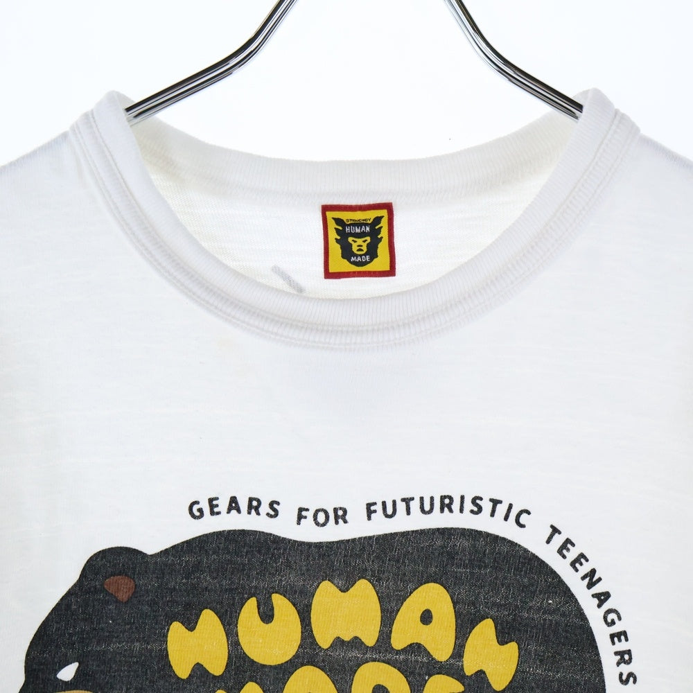 HUMAN MADE(ヒューマンメイド) GRAPHIC T-SHIRT 11 ベアープリント クルーネック コットン 半袖Tシャツ カットソー ホワイト HM25TE011