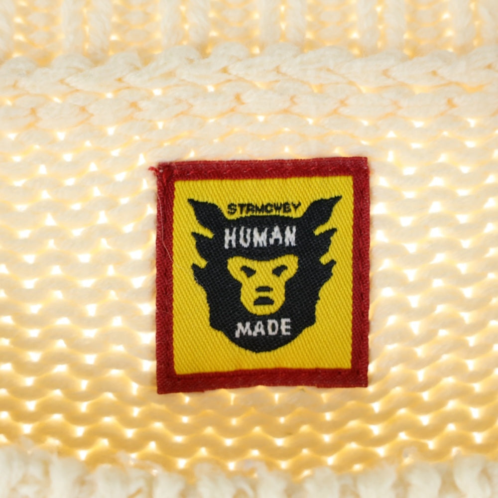 HUMAN MADE(ヒューマンメイド) BEAR RAGLAN KNIT SWEATER フロントロゴ ベアー ラグラン コットンアクリル ニット セーター アイボリー
