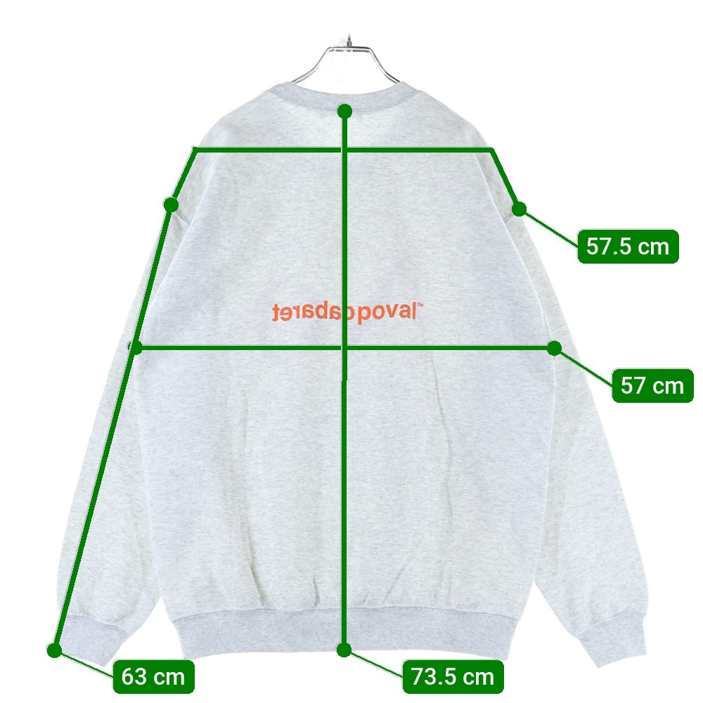 CABARET POVAL(キャバレーポバール) NO CREWNECK クルーネックスウェットトレーナー グレー