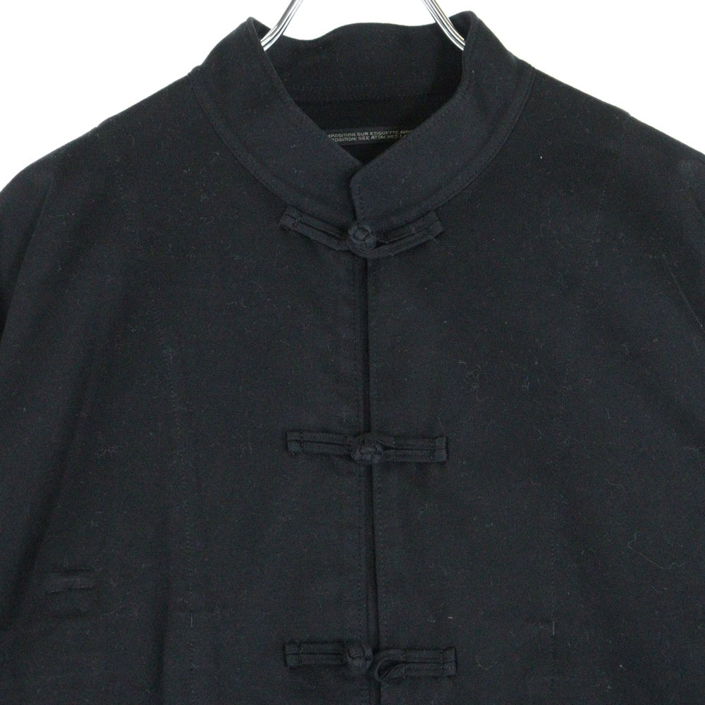 Yohji Yamamoto POUR HOMME(ヨウジヤマモト プールオム) 19SS マオカラー コットン天竺編み 5B チャイナ シャツジャケット ブラック HH-J56-046