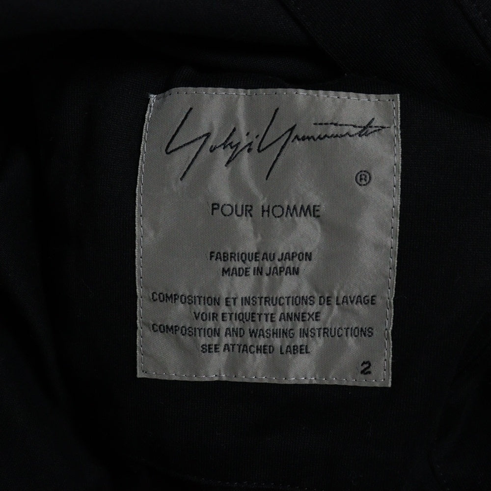 Yohji Yamamoto POUR HOMME(ヨウジヤマモト プールオム) 19SS マオカラー コットン天竺編み 5B チャイナ シャツジャケット ブラック HH-J56-046