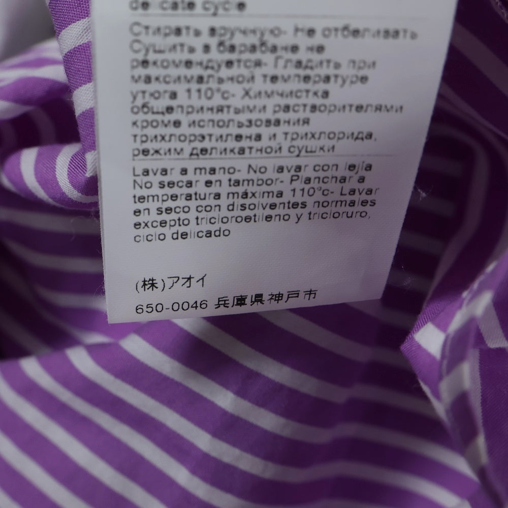 MSGM(エムエスジーエム) スタンドカラーバイカラー ストライプ リネンシャツ レディース パープル 3041MDE02Y217107-70