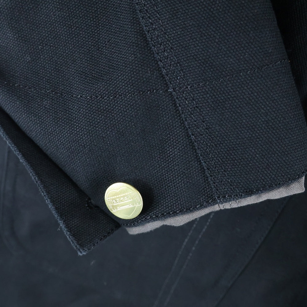 Sacai(サカイ) 24SS × Carhartt WIP Reversible Coat カーハートダブリューアイピー リバーシブル フーデット コート ブラック/グレー 24-03390M