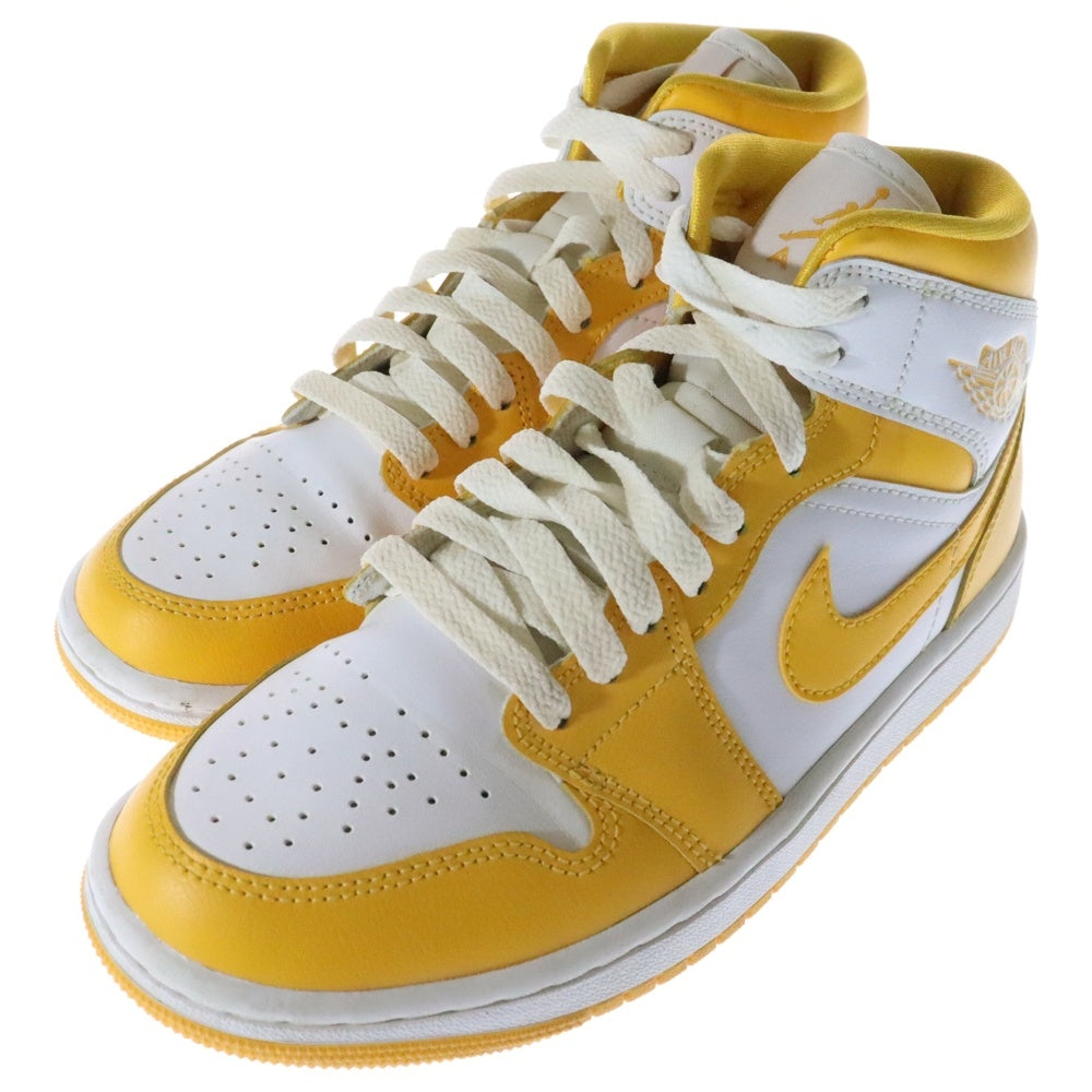 NIKE(ナイキ) WMNS AIR JORDAN 1 MID Lemon ウィメンズ エアジョーダン1 レモン ミッドカットスニーカー イエロー/ホワイト US6.5/23.5cm BQ6472-117
