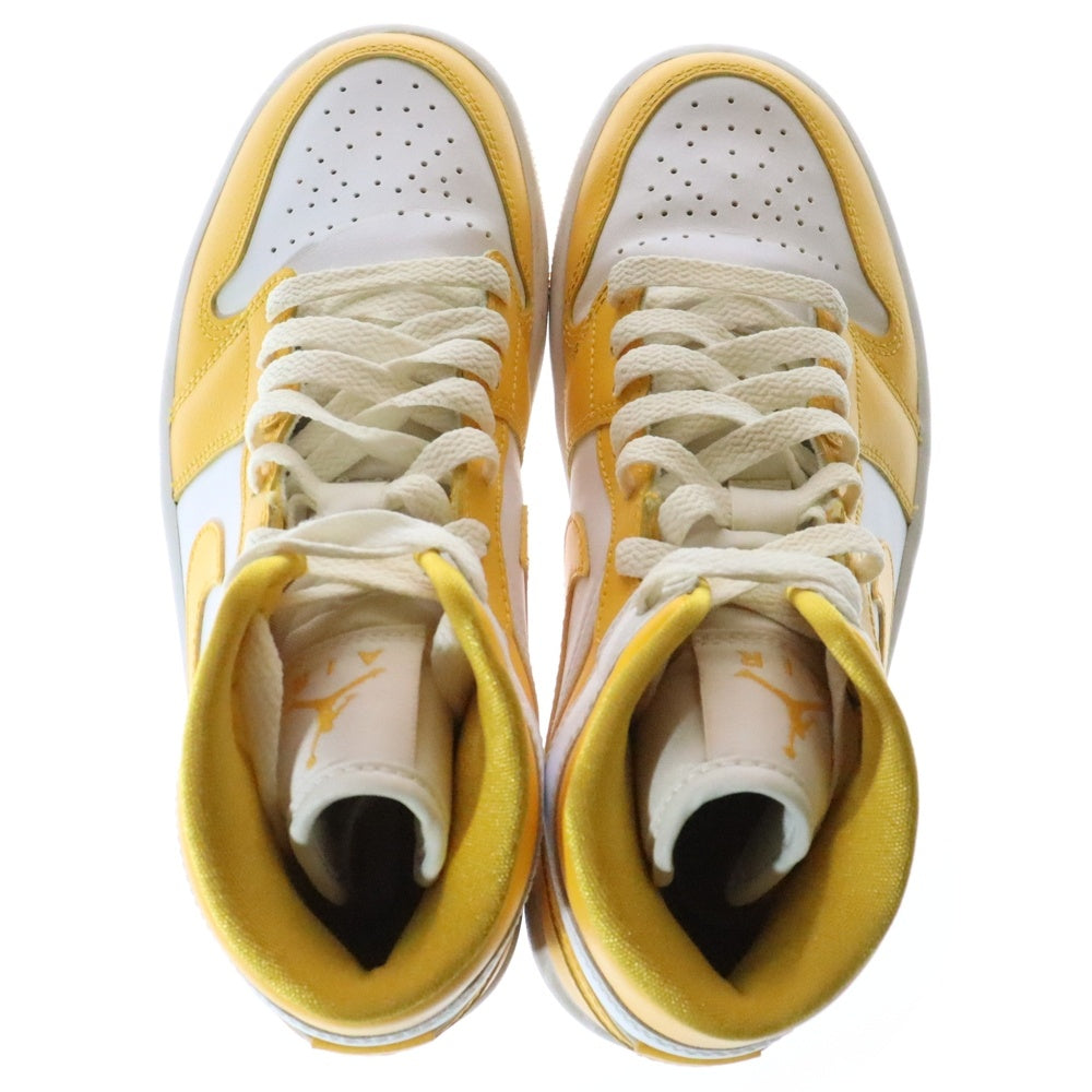 NIKE(ナイキ) WMNS AIR JORDAN 1 MID Lemon ウィメンズ エアジョーダン1 レモン ミッドカットスニーカー イエロー/ホワイト US6.5/23.5cm BQ6472-117