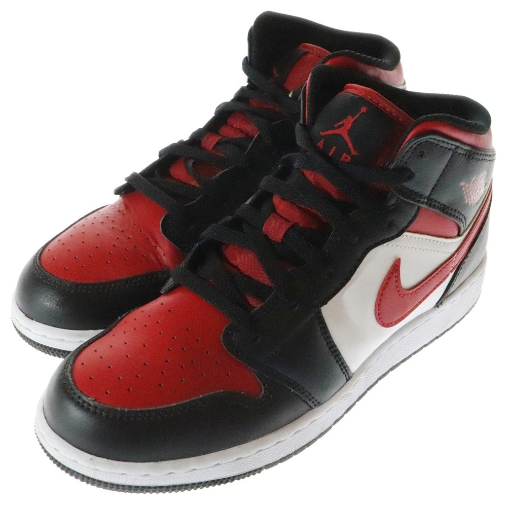 NIKE(ナイキ) AIR JORDAN 1 MID GS エアジョーダン1 ミッドカットスニーカー ウィメンズ ホワイト/ブラッ/レッド US6.5/24.5cm 554725-079