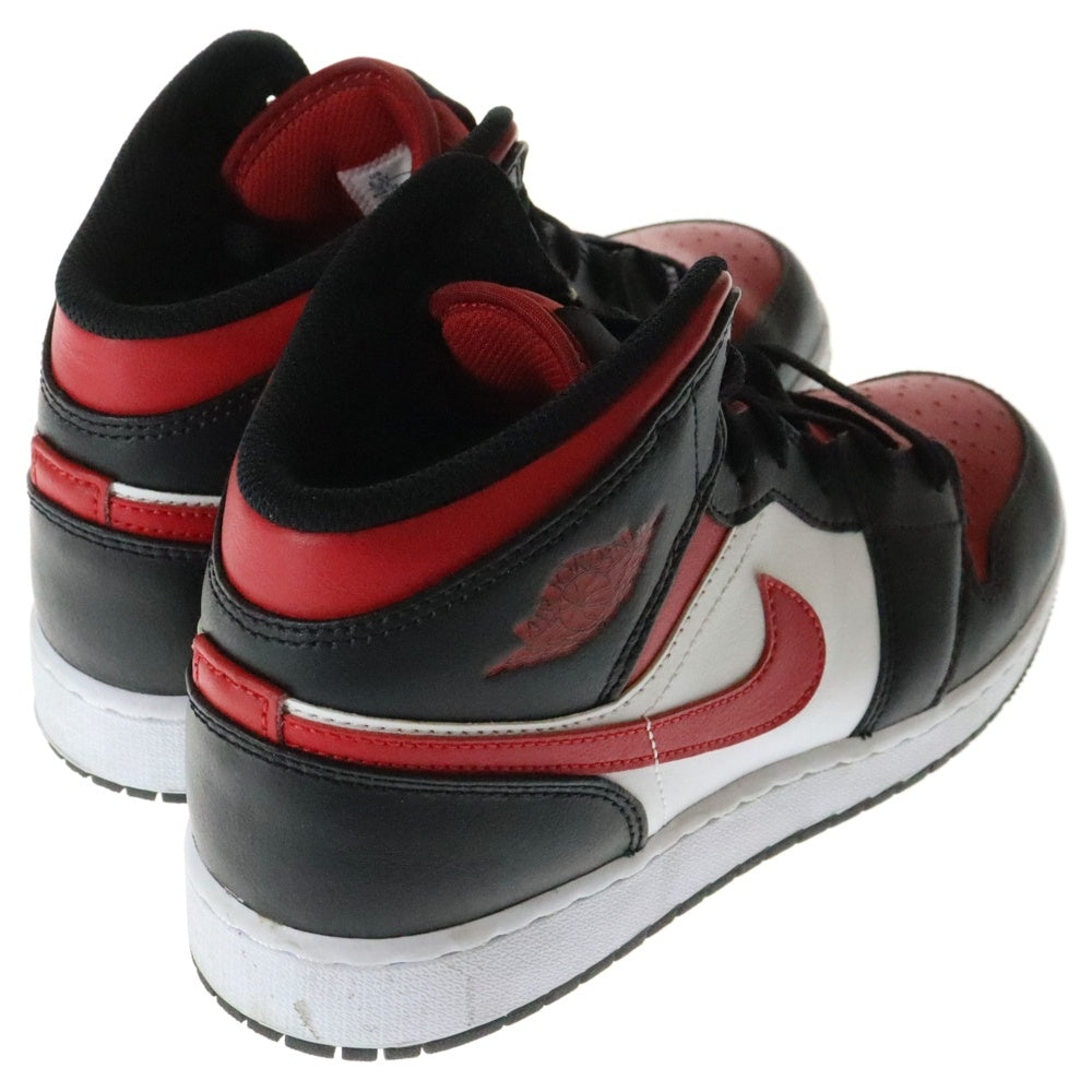 NIKE(ナイキ) AIR JORDAN 1 MID GS エアジョーダン1 ミッドカットスニーカー ウィメンズ ホワイト/ブラッ/レッド US6.5/24.5cm 554725-079